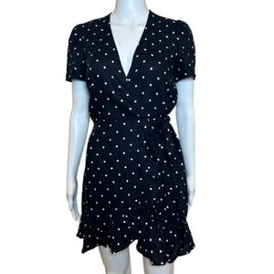Reformation Mini Wrap Dress Womens S Linen Polka Dot USA Made Cottagecore Preppy